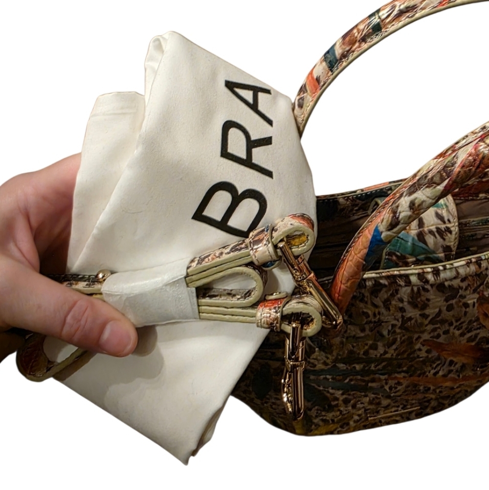 Brahmin Mira Botanica Croc-embossed Leather Market Tote Multi $365 - Picture 7 of 14